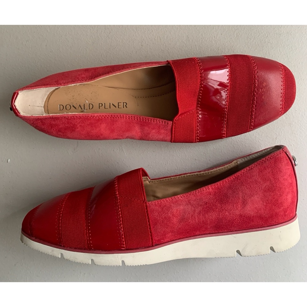 Donald J Pliner Red Suede Slip Ons Women’s Size 6.5